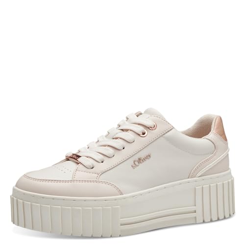 s.Oliver Damen Plateau Sneaker Platform Vegan, Rosa (Light Pink Com), 42 EU von s.Oliver