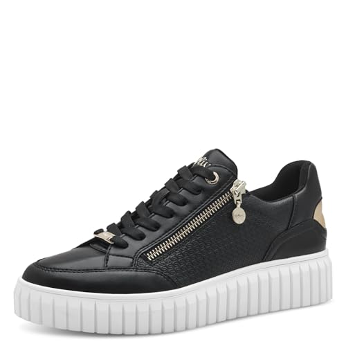 s.Oliver Damen Plateau Sneaker mit Reißverschluss Vegan, Schwarz (Black), 38 EU von s.Oliver