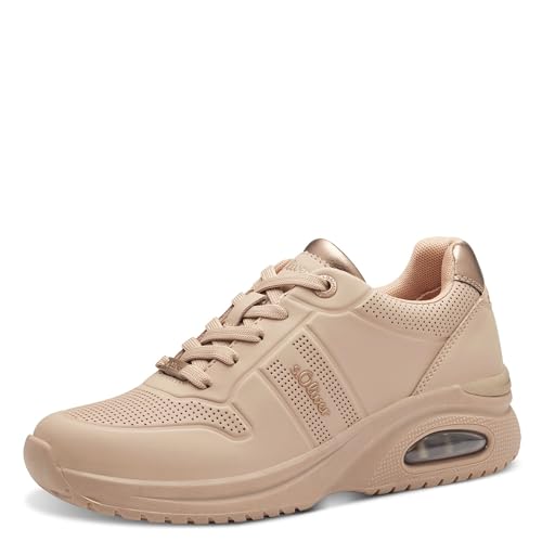 s.Oliver Damen Plateau Sneaker mit Schnürsenkel Freizeit, Beige (Powder), 38 von s.Oliver