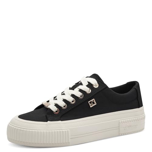 s.Oliver Damen Plateau Sneaker mit Schnürsenkeln Bequem, Schwarz (Black), 37 EU von s.Oliver