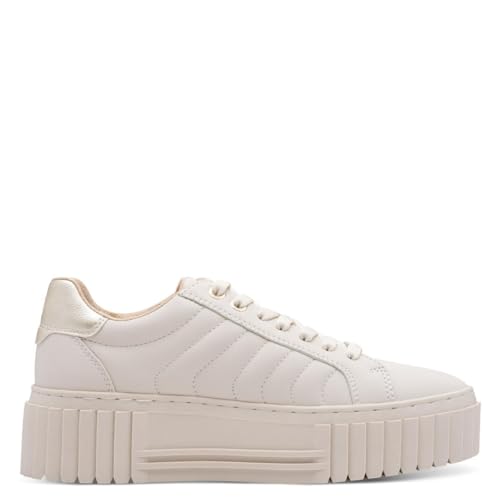 s.Oliver Damen Plateau Sneaker mit Schnürsenkeln Vegan, Beige (Cream), 38 EU von s.Oliver
