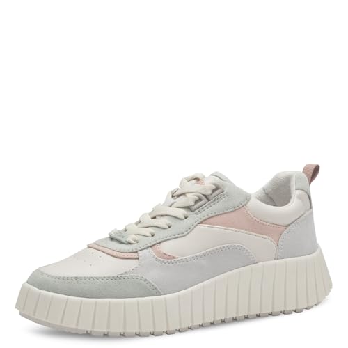 s.Oliver Damen Plateau Sneaker zum Schnüren Bequem, Mehrfarbig (Green Comb.), 38 EU von s.Oliver