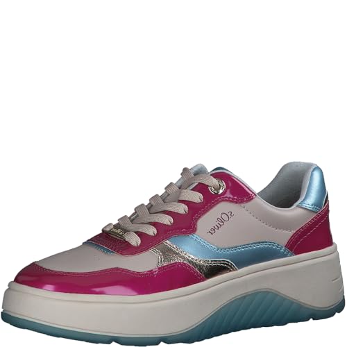 s.Oliver Damen Plateau Sneaker zum Schnüren Vegan, Rosa (Fuxia), 39 von s.Oliver