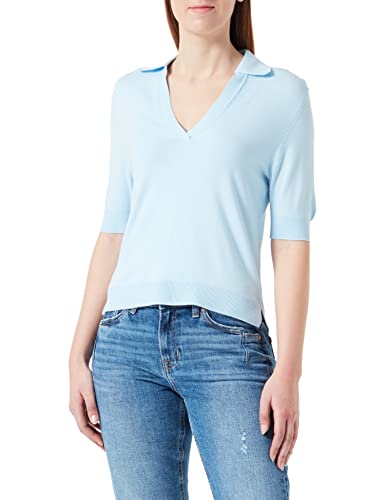 s.Oliver Damen Polokragen, Pullover mit Polokragen kurzarm, Blau, 38 EU von s.Oliver