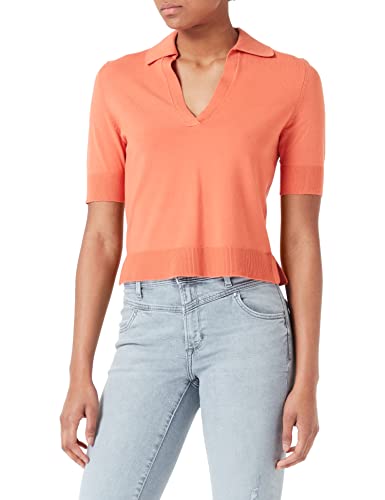 s.Oliver Damen Polokragen, Pullover mit Polokragen kurzarm, Orange, 40 EU von s.Oliver