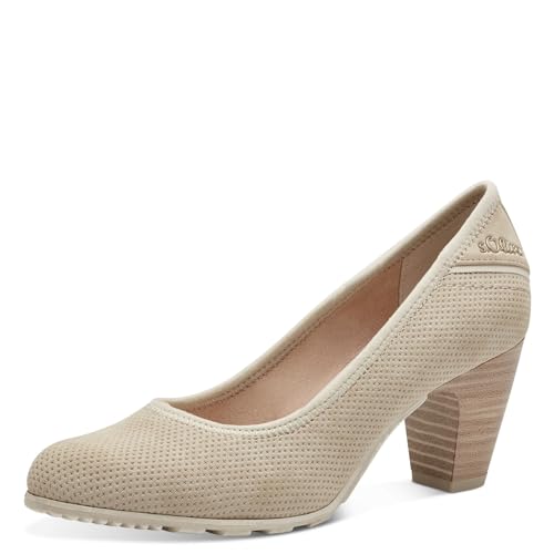 s.Oliver Damen Pumps mit Blockabsatz Bequem, Beige (Cream), 38 von s.Oliver