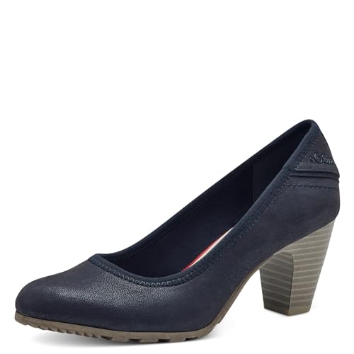 s.Oliver Damen Pumps mit Blockabsatz Bequem, Blau (Navy), 36 von s.Oliver