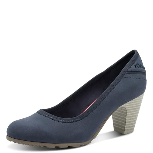 s.Oliver Damen Pumps mit Blockabsatz Bequem, Blau (Navy), 40 EU von s.Oliver