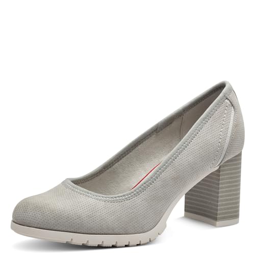 s.Oliver Damen Pumps mit Blockabsatz mit Strukturmuster, Grau (Light Grey), 37 von s.Oliver