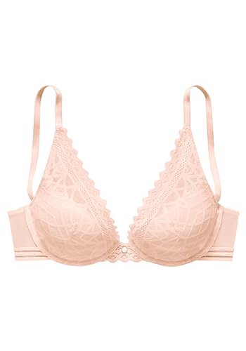 s.Oliver Damen Push-Up-BH mit Spitze in Rose-Champagner, Cup C von s.Oliver