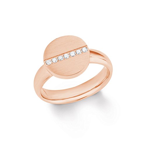 s.Oliver Damen Ring Edelstahl IP Rose Zirkonia weiß von s.Oliver