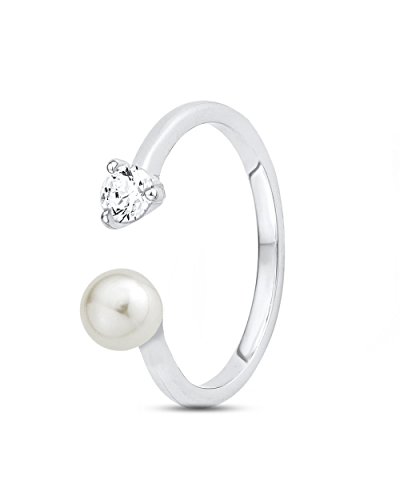 s.Oliver Damen-Ring Perle Süßwasserzuchtperle 925 Silber rhodiniert Zirkonia weiß Gr. 56 (17.8)-2012541 von s.Oliver