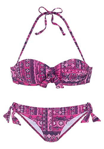 s.Oliver Damen STC-256 Bikini-Set, Ethnodruck Magenta, 38 / C von s.Oliver