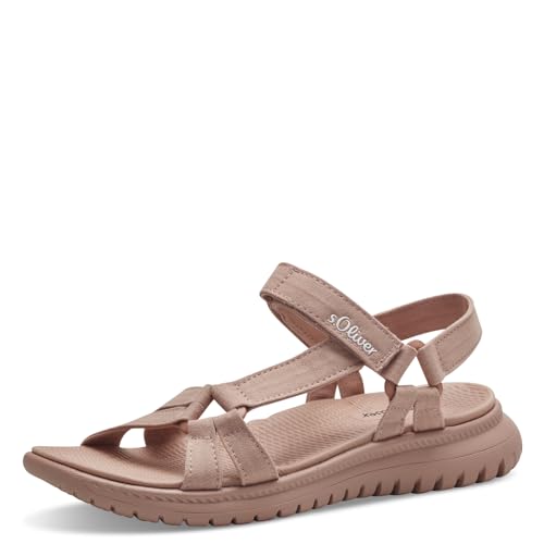 s.Oliver Damen Sandalen flach mit dicker Sohle Bequem, Rosa (Old Rose), 38 von s.Oliver