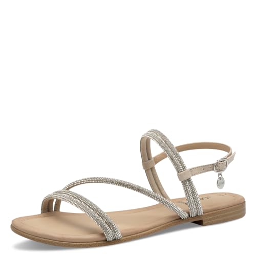 s.Oliver Damen Sandalen flach mit verstellbarem Riemchen Leicht, Beige (Nude), 37 EU von s.Oliver