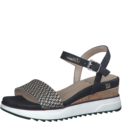 s.Oliver Damen Sandalen mit Keilabsatz Vegan, Schwarz (Black), 40 EU von s.Oliver