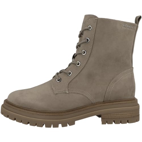 s.Oliver Damen Stiefeletten zum Schnüren Winter mit Reißverschluss Vegan Braun (Taupe), 37 von s.Oliver