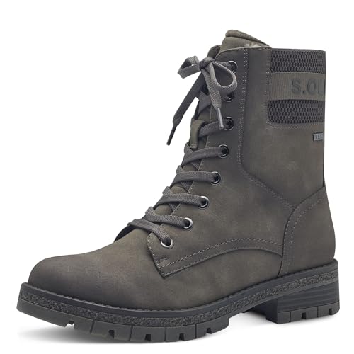 s.Oliver Damen Schnürstiefel ohne Absatz Elegant Winter, Grau (GRAPHITE), 38 von s.Oliver