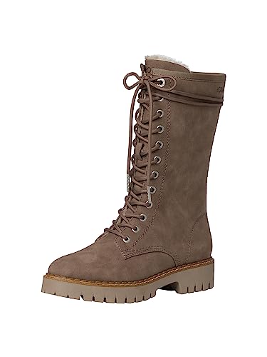 s.Oliver Damen Schnürstiefel ohne Absatz aus Kunstleder Gefüttert Vegan Braun (Taupe), 38 von s.Oliver