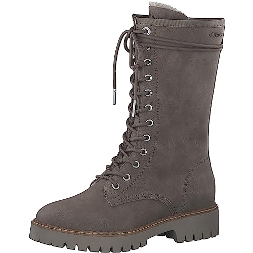 s.Oliver Damen Schnürstiefel ohne Absatz aus Kunstleder Gefüttert Vegan Braun (Taupe), 38 von s.Oliver