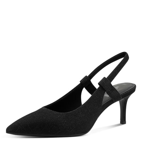 s.Oliver Damen Slingpumps mit Stilettoabsatz Spitz, Schwarz (Black Glitter), 41 EU von s.Oliver