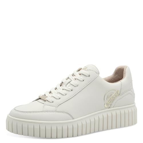 s.Oliver Damen Sneaker flach Low Top Vegan, Beige (Nude), 38 EU von s.Oliver