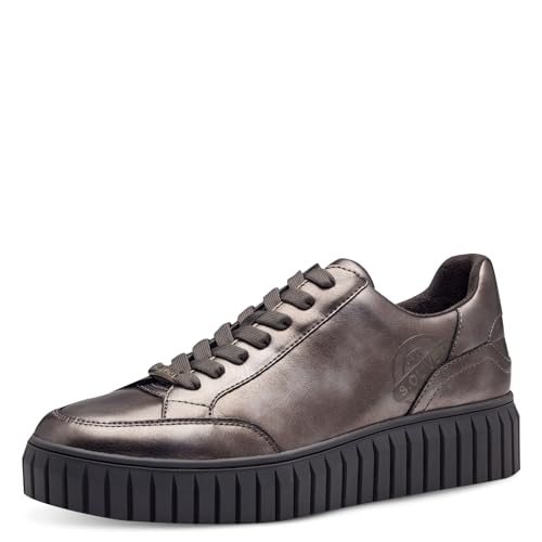 s.Oliver Damen Sneaker flach Low Top Vegan, Metallisch (Gunmetal), 40 EU von s.Oliver