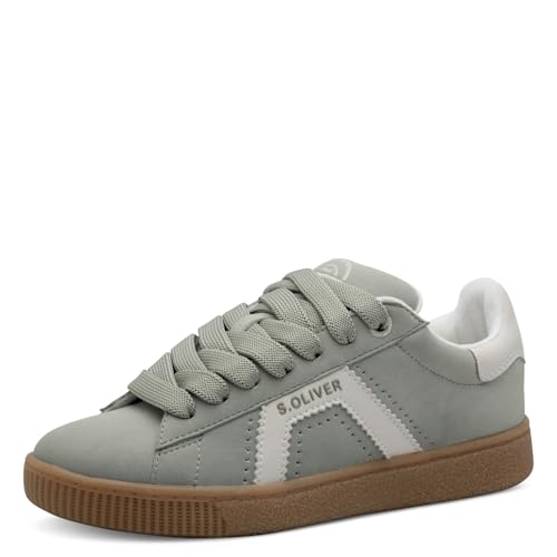 s.Oliver Damen Sneaker flach mit Breiten Schnürsenkeln Freizeit, Grün (Pistachio), 39 EU von s.Oliver