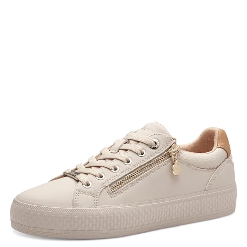 s.Oliver Damen Sneaker flach mit Reißverschluss Freizeit, Beige (Beige), 42 EU von s.Oliver