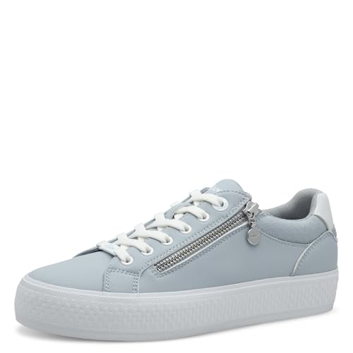 s.Oliver Damen Sneaker flach mit Reißverschluss Freizeit, Blau (Light Blue), 40 EU von s.Oliver