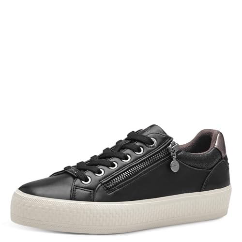 s.Oliver Damen Sneaker flach mit Reißverschluss Freizeit, Schwarz (Black), 40 EU von s.Oliver
