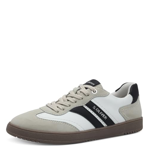 s.Oliver Damen Sneaker flach mit Schnürsenkeln Freizeit, Weiß (White Comb.), 40 EU von s.Oliver