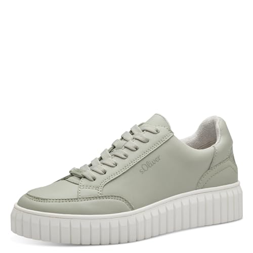 s.Oliver Damen Sneaker flach mit dicker Sohle Vegan, Grün (Mint), 39 von s.Oliver