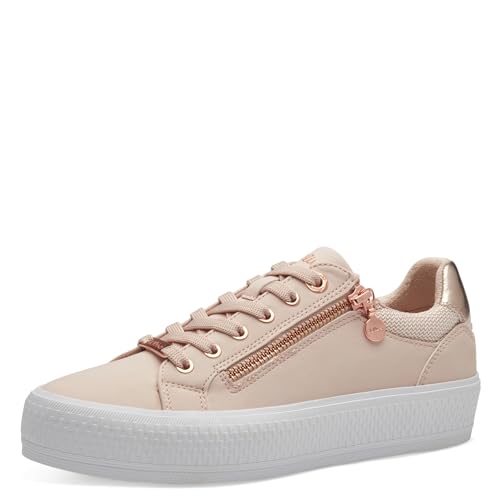 s.Oliver Damen Sneaker flach mit dicker Sohle mit Reißverschluss, Rosa (Rose), 37 von s.Oliver