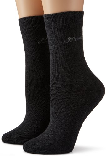 s.Oliver Damen Socken 2-er Pack, S20002, Gr. 39-42, Grau (08 anthracite) von s.Oliver