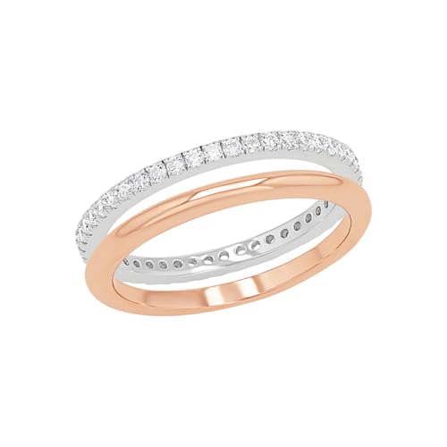 s.Oliver Ring 925 Sterling Silber Damen Ringe, mit Zirkonia synth., Bicolor, Kommt in Schmuck Geschenk Box, 2021016 von s.Oliver