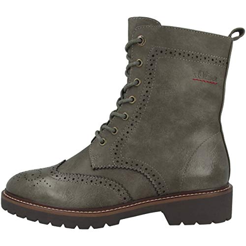 s.Oliver Damen Stiefeletten 25254-25, Frauen Schnürstiefelette, Ladies feminin elegant Women's Women Woman Freizeit leger Boot,Khaki,39 EU / 6 UK von s.Oliver