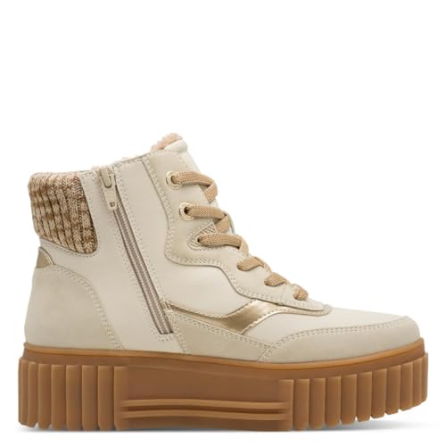 s.Oliver Damen Stiefeletten Wasserabweisend Vegan, Beige (Beige Comb), 39 EU von s.Oliver