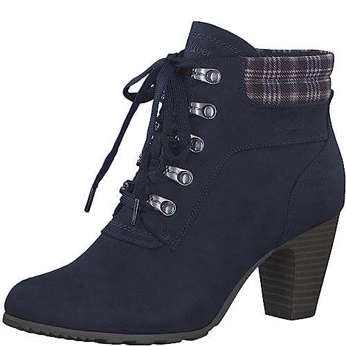 s.Oliver Damen Stiefeletten mit Absatz zum Schnüren Winter Blau (Navy), 42 von s.Oliver