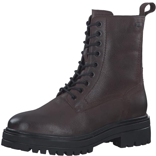 s.Oliver Damen Stiefeletten ohne Absatz aus Leder mit Schnürsenkeln und Reißverschluss Braun (Dark Brown), 36 von s.Oliver