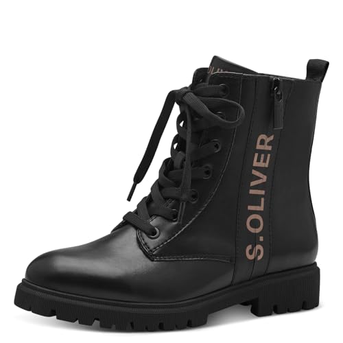 s.Oliver Damen Stiefeletten ohne Absatz zum Schnüren Herbst, Schwarz (Black), 41 EU von s.Oliver