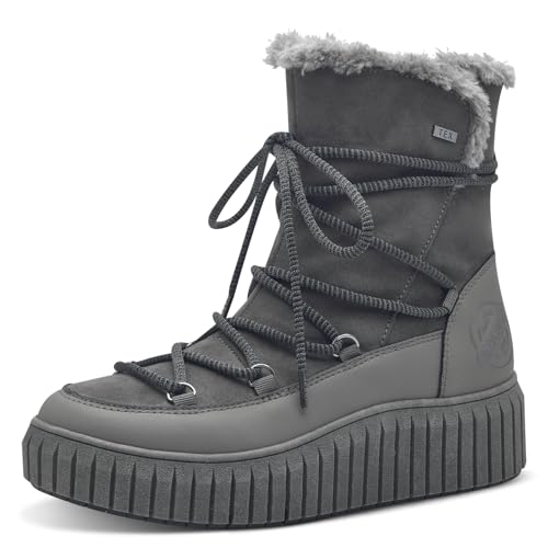 s.Oliver Damen Stiefeletten zum Schnüren Wasserabweisend Vegan, Grau (Dark Grey), 39 EU von s.Oliver