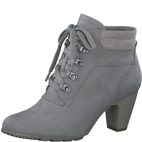 s.Oliver Damen Stiefeletten zum Schnüren mit Blockabsatz Winter, Grau (Grey), 40 von s.Oliver