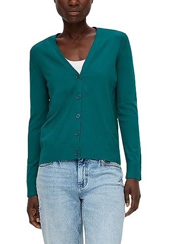 s.Oliver Damen 2134355 Strickjacke, Blue Green #004b49, 34 von s.Oliver