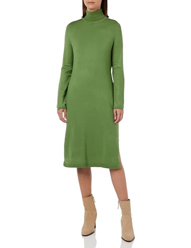 s.Oliver Damen Strickkleid mit Rollkragen Green, 40 von s.Oliver