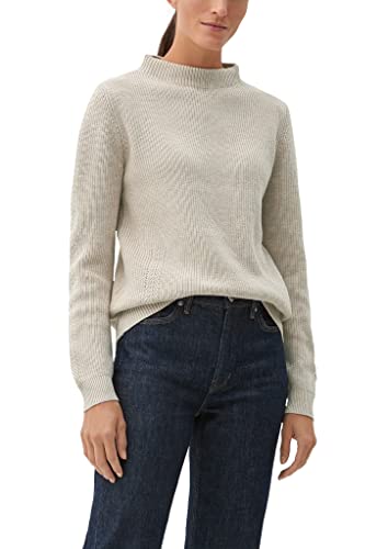 s.Oliver Damen Strickpulli mit Stehkragen beige melange 46 von s.Oliver