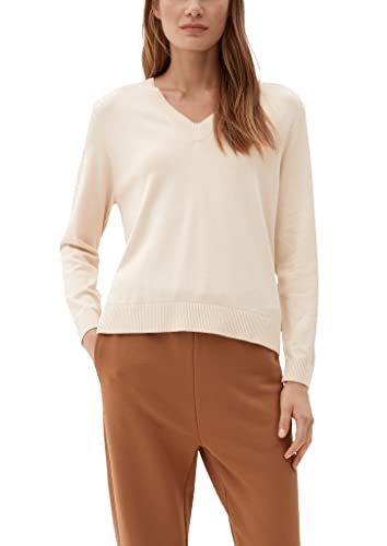 s.Oliver Damen 10.2.11.17.170.2118888 Pullover mit V-Neck, Beige, 38 von s.Oliver