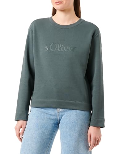 s.Oliver Damen Sweatshirt mit Logo Print, Green, 42 von s.Oliver