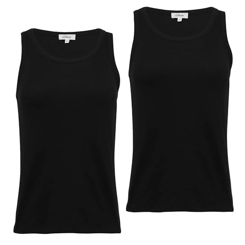 s.Oliver Damen Top (DE/NL/SE/PL, Numerisch, 38, Regular, Regular, 2 x schwarz) von s.Oliver