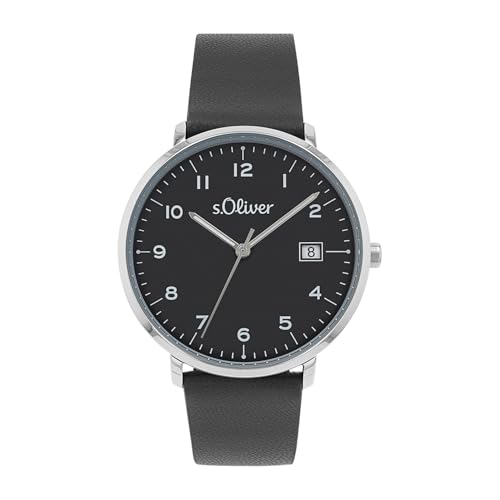 s.Oliver Armbanduhr Damen Quarzuhr Analog, mit Apfelleder Armband, Silber, 5 bar Wasserdicht, Kommt in Uhren Geschenk Box, 2038593 von s.Oliver